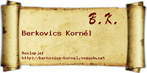 Berkovics Kornél névjegykártya